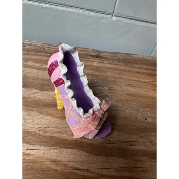 Disney Rapunzel High Heel Runway Figurine Shoe Ornament Pink & Purple Glitter - Picture 1 of 6